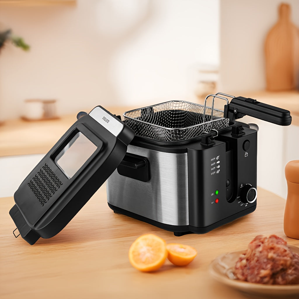 SUSTEAS Deep Fryer for Home Use with 1500W Power