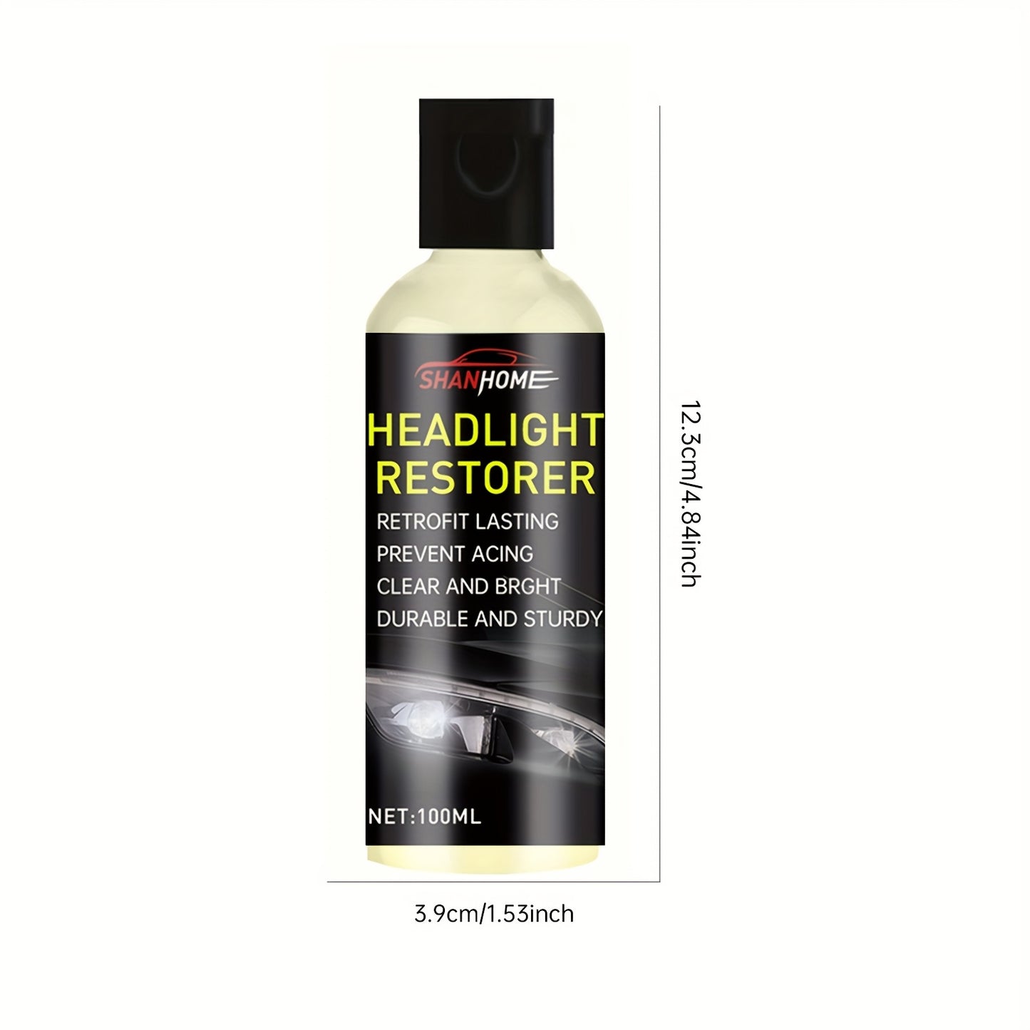 1 Bottle Car Headlight Restoration Polish for Clear Finish
