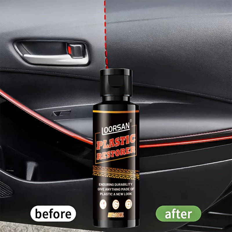 Car Interior Restoration Wax, 100ML - Deep Shine, Brightening & Long-Lasting Protection for Dashboard, Seats, Tires & Plastic Parts