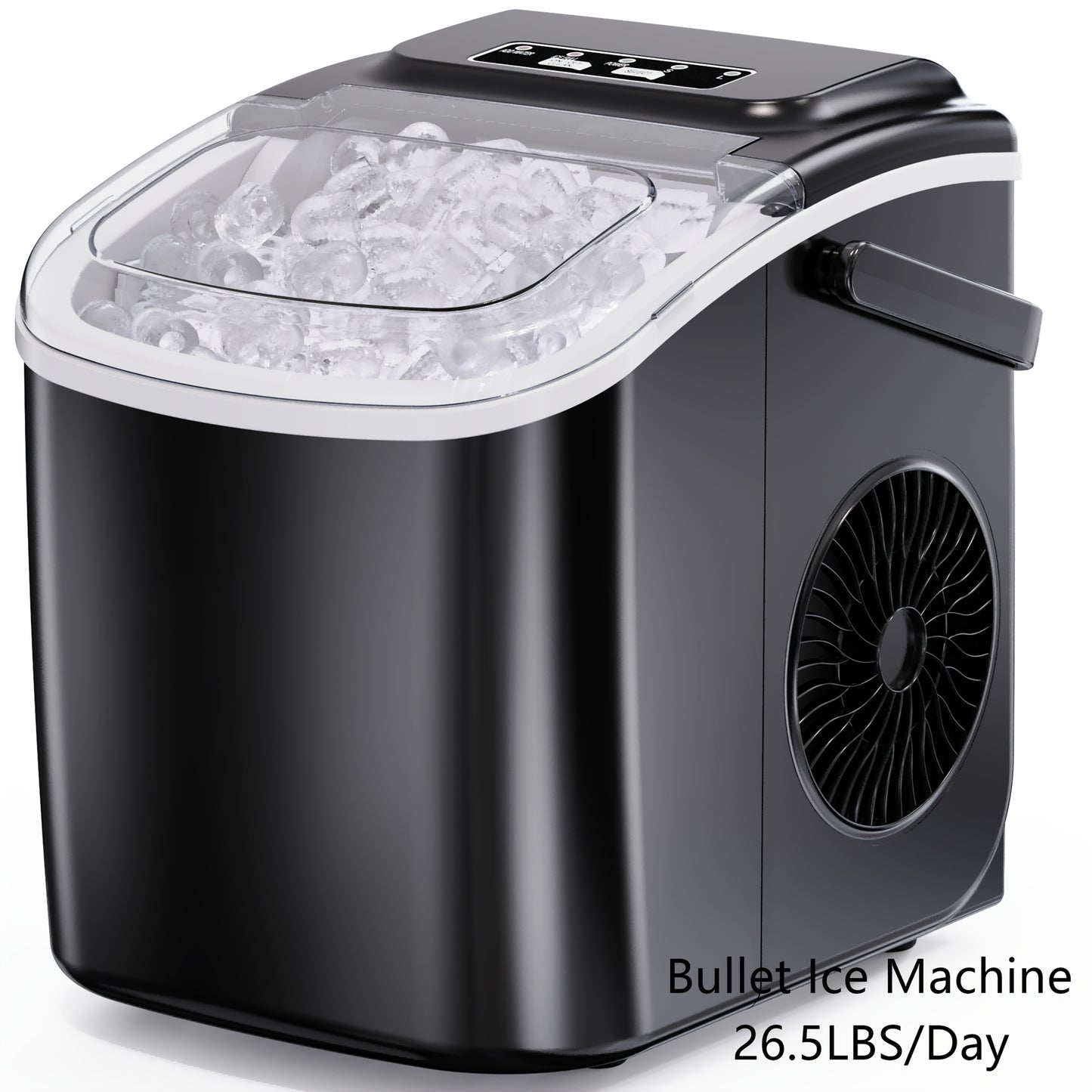 35 Pound Golden Nugget Ice Machine And 26 Pound Bullet Ice Machine, Soft Chew Ice Crusher, Portable Pebble Ice Machine Desktop, Automatic Cleaning Portable Ice Machine with Basket And Spoon, One Click Operation for Home/kitch