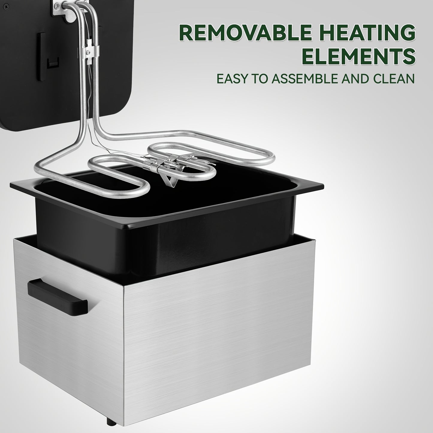 SUSTEAS 2.5L Non-Stick Easy-Clean Inner Pot Deep Fryer with Basket, 1500W Electric, Temperature Control, Removable Lid, Ideal for Home Use