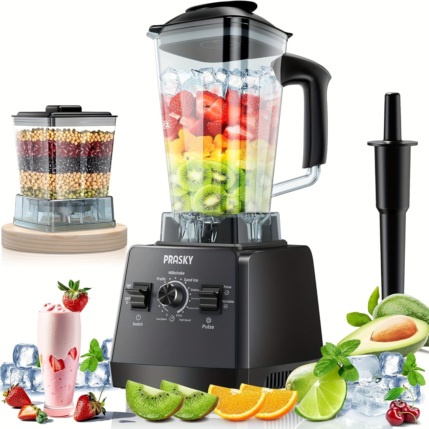 Professional Blender Smoothies Blender Max 2400W 68oz Combo