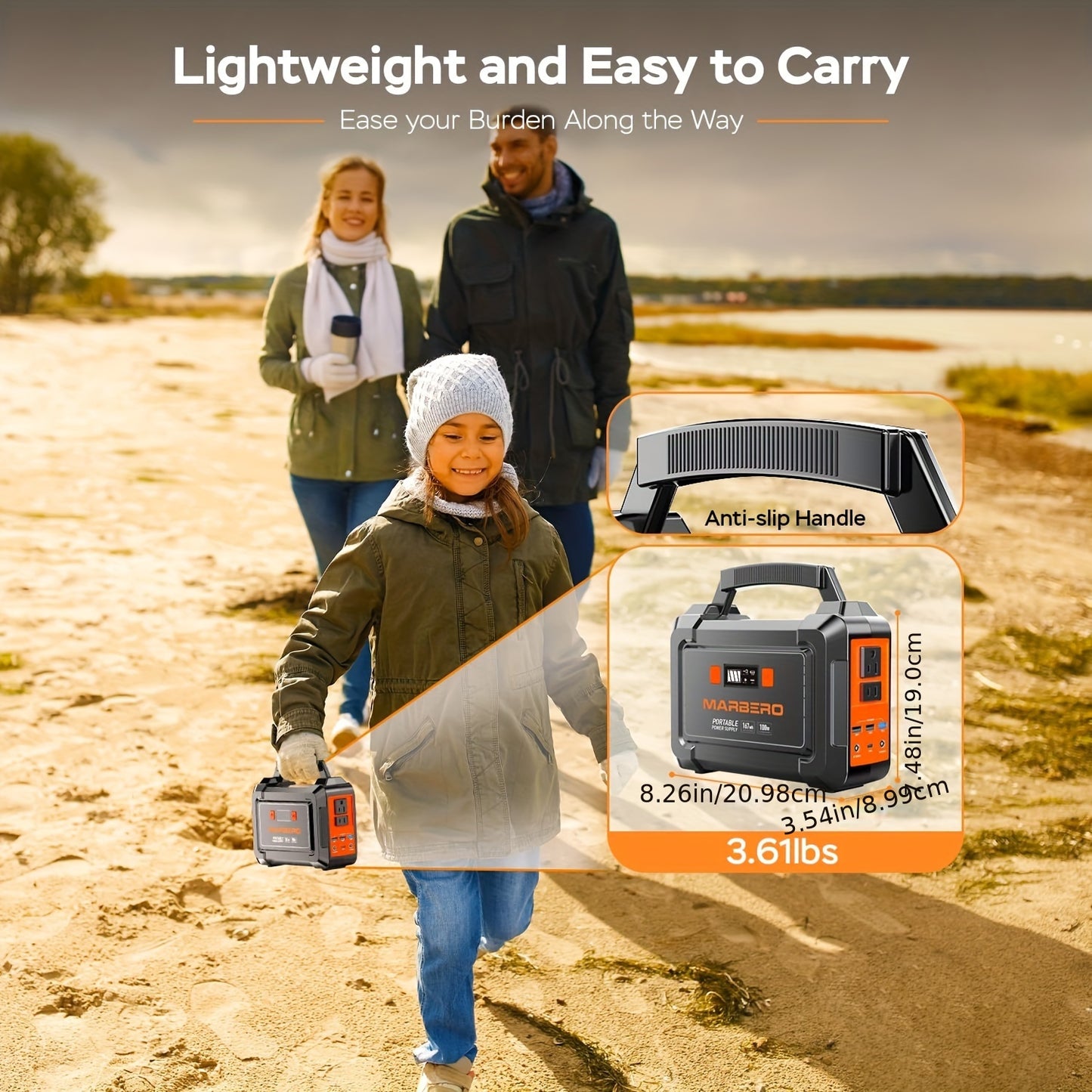 Portable Power Station 200W/300W Peak MARBERO Solar Generator