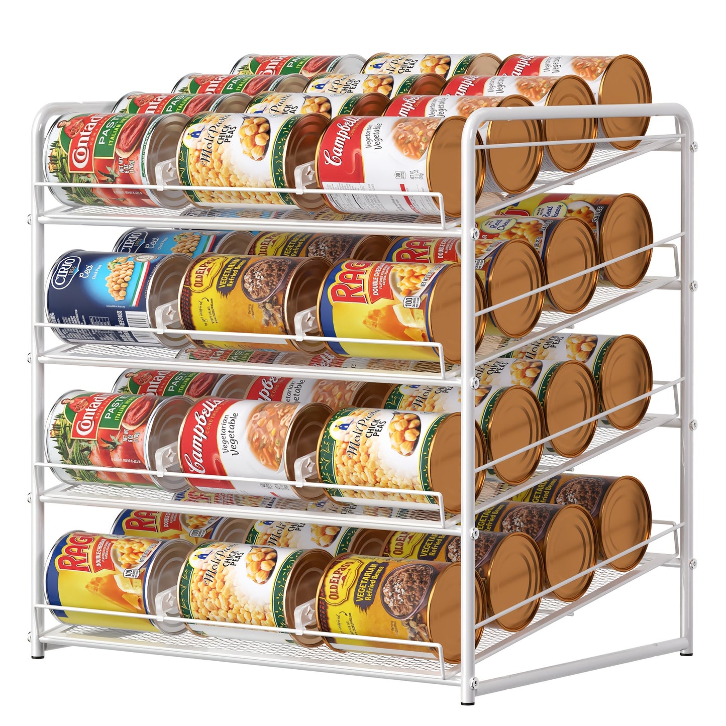 Can Rack Kitchen Organizer With Adjustable Dividers, Holds Up To 84 Cans