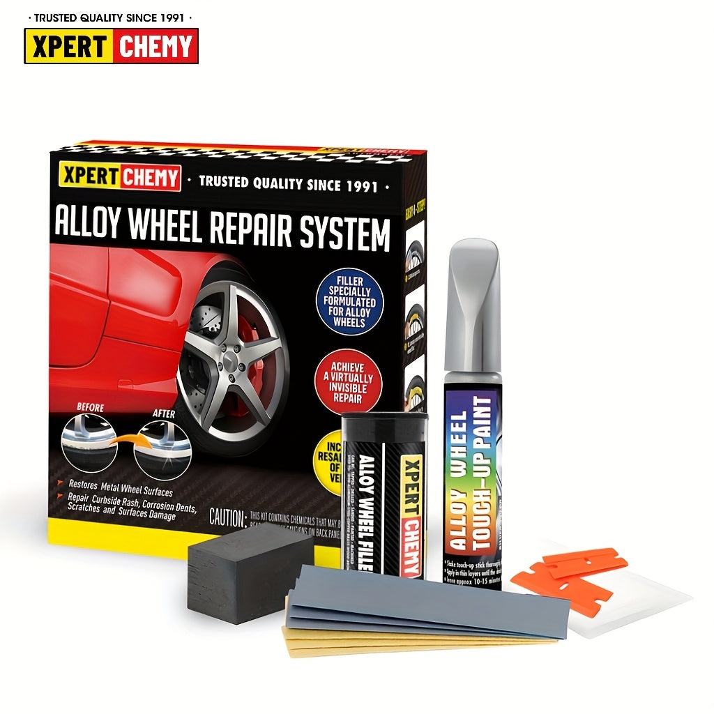 Alloy Wheel Scratches Remove Kit Rim Touch Up Repair Kit Silver Color