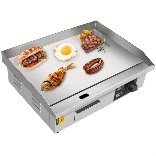 22 Inch Electric Countertop Flat Top Griddle 1600W 110V