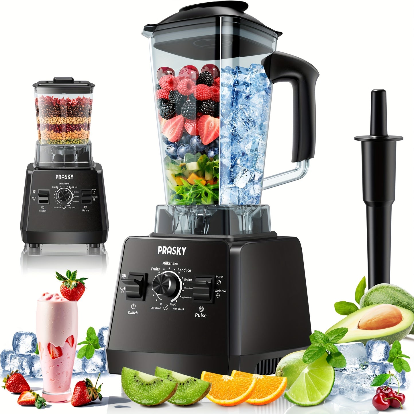 Professional Blender Smoothies Blender Max 2400W 68oz Combo