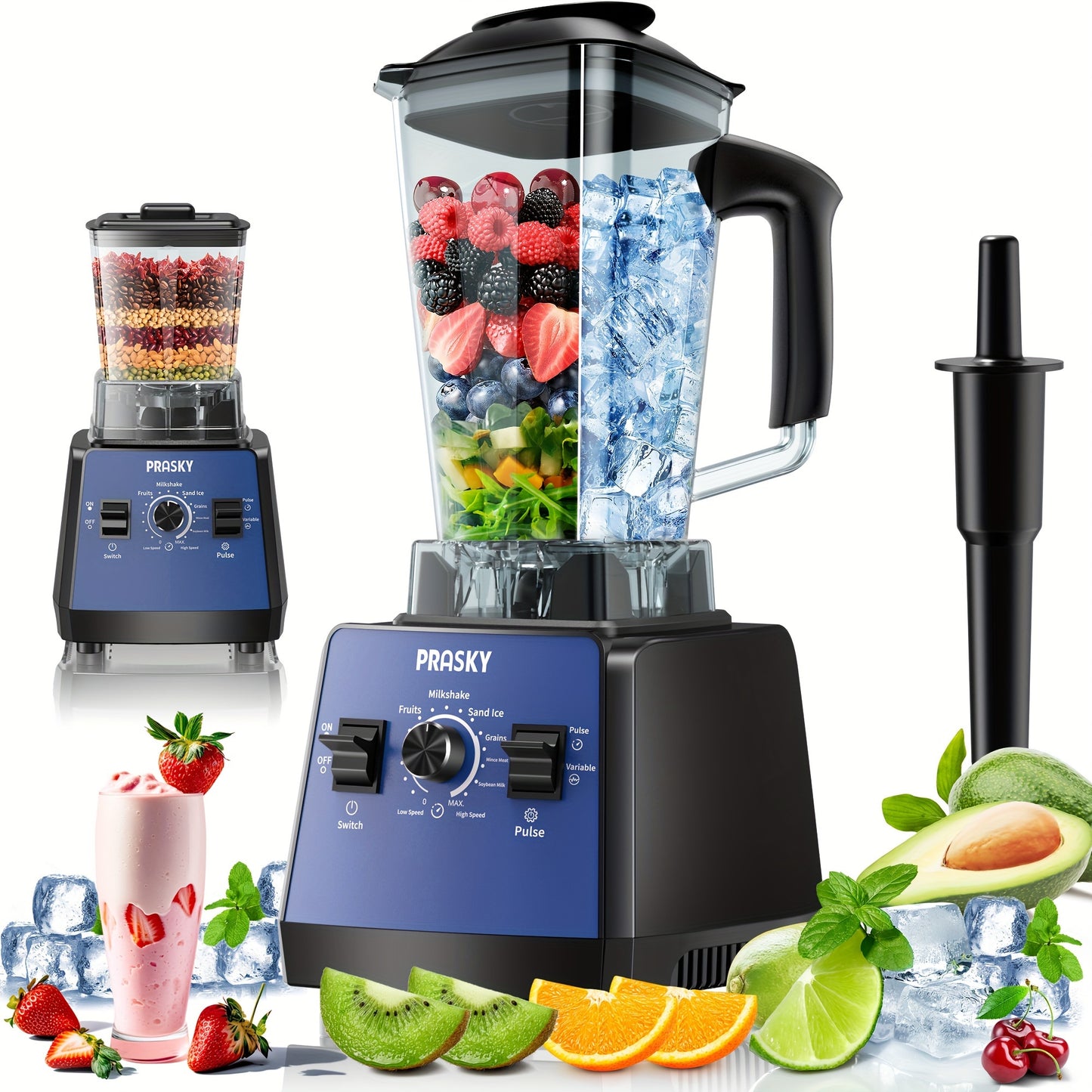 Professional Blender Smoothies Blender Max 2400W 68oz Combo
