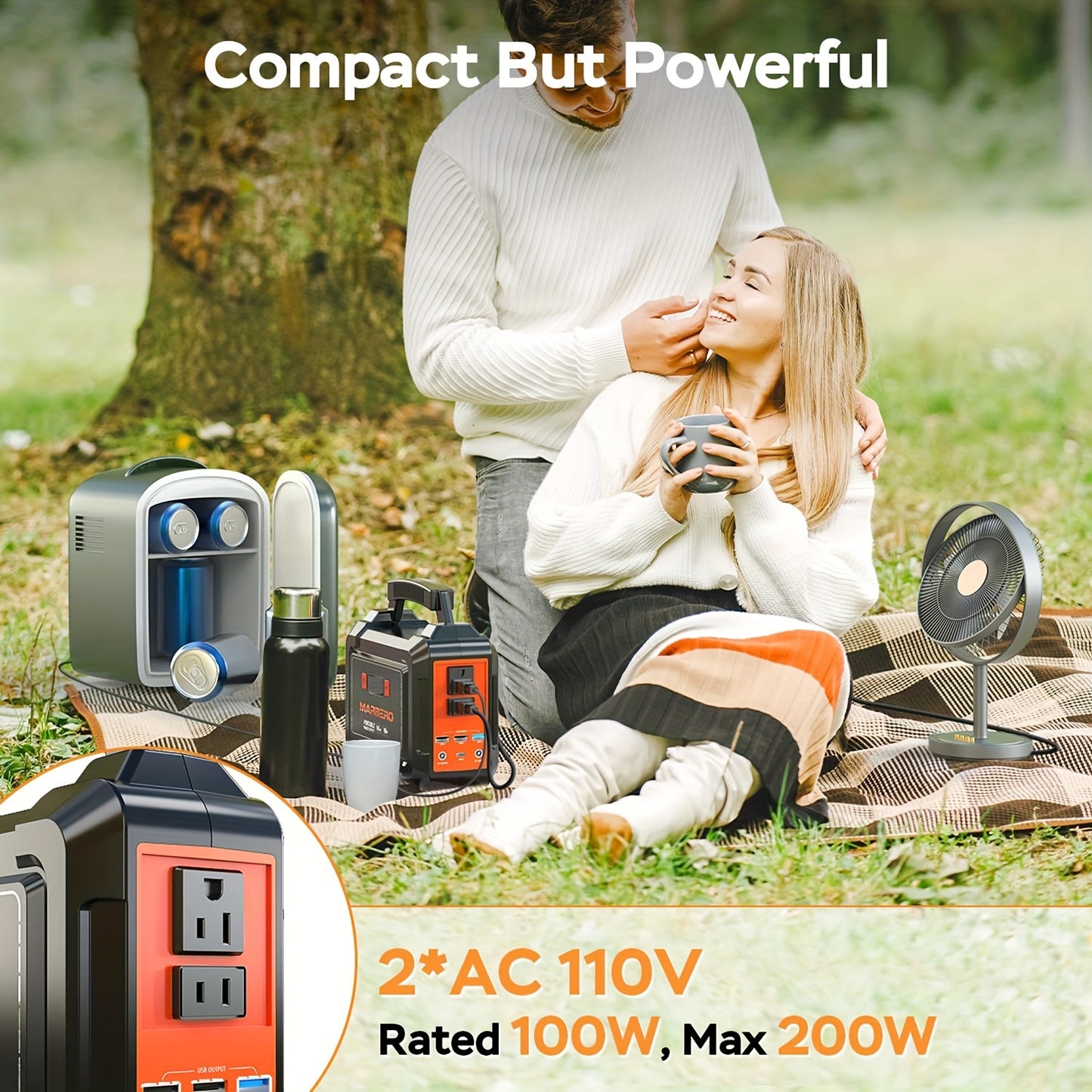Portable Power Station 200W/300W Peak MARBERO Solar Generator
