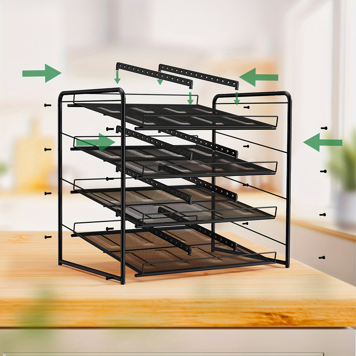 Can Rack Kitchen Organizer With Adjustable Dividers, Holds Up To 84 Cans