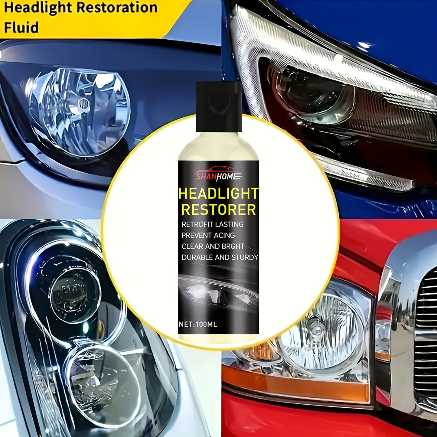 1 Bottle Car Headlight Restoration Polish for Clear Finish