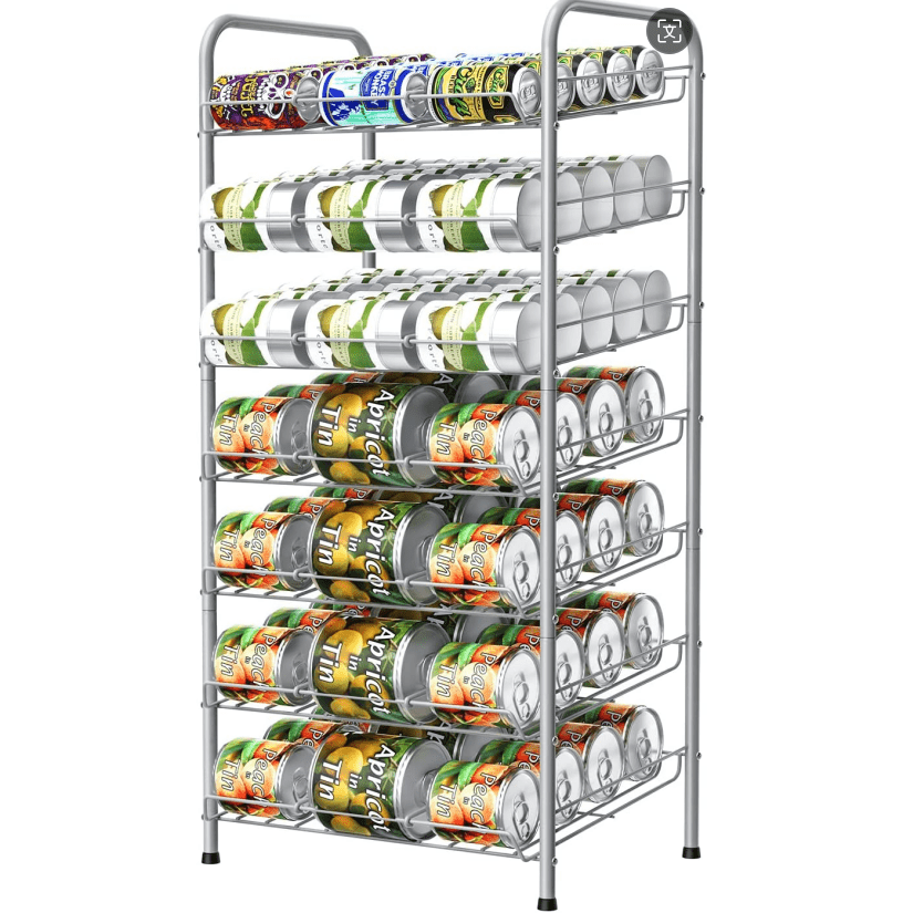Can Rack Kitchen Organizer With Adjustable Dividers, Holds Up To 84 Cans