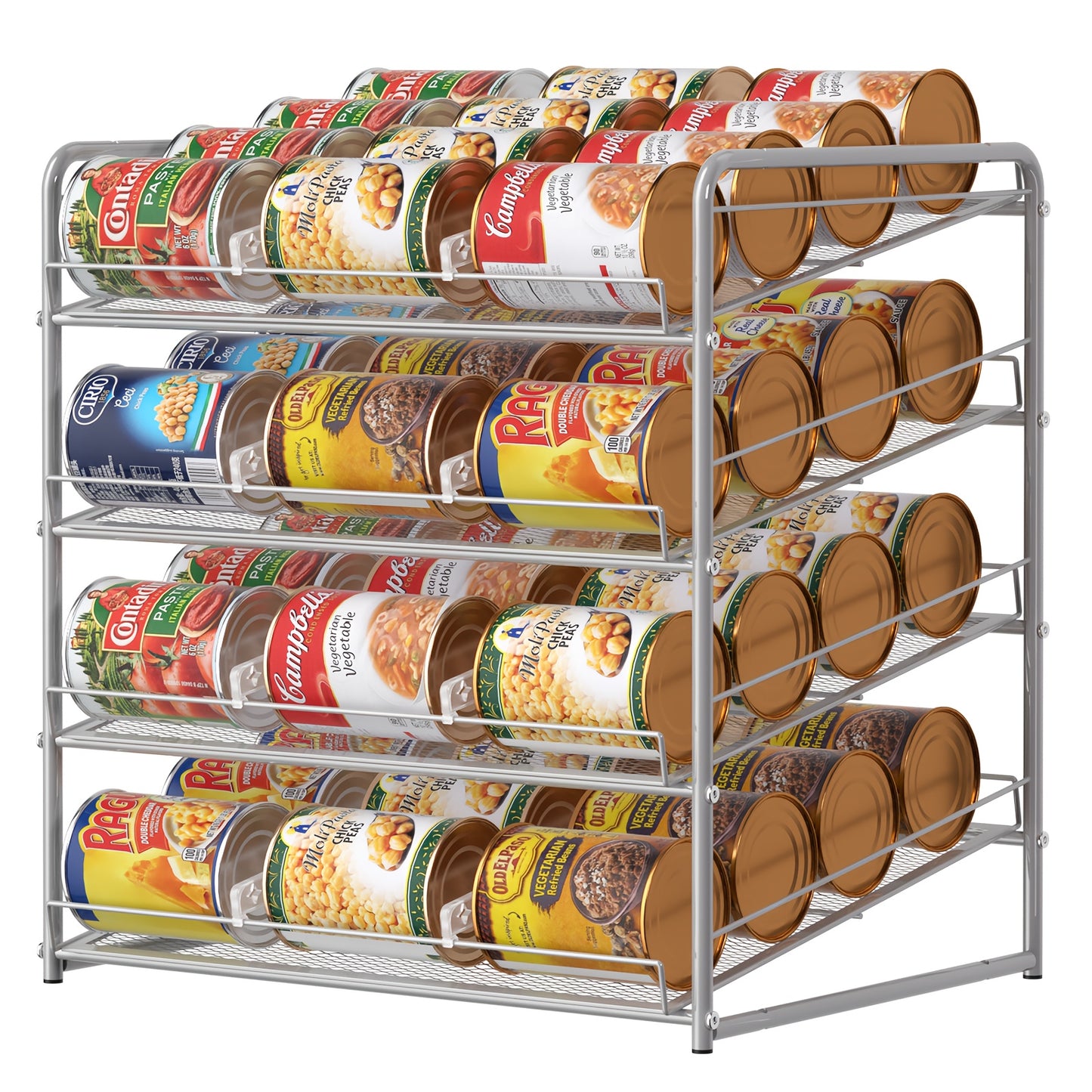 Can Rack Kitchen Organizer With Adjustable Dividers, Holds Up To 84 Cans