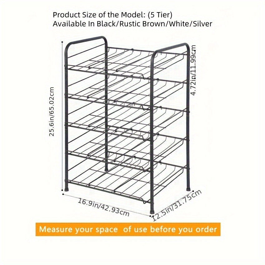 Can Rack Kitchen Organizer With Adjustable Dividers, Holds Up To 84 Cans