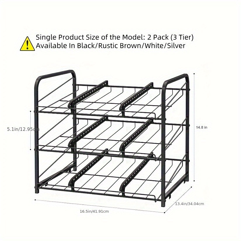 Can Rack Kitchen Organizer With Adjustable Dividers, Holds Up To 84 Cans