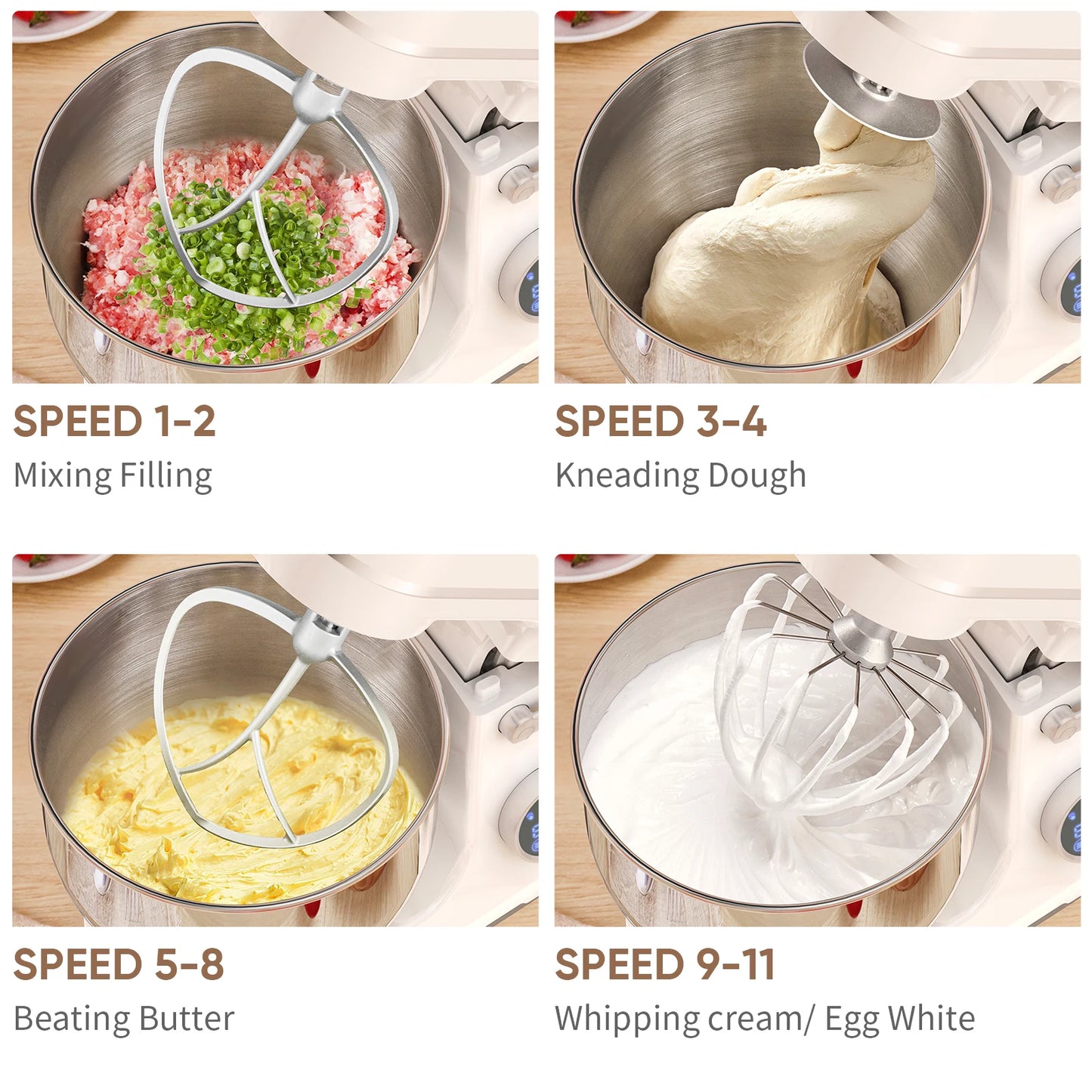 BioloMix Kitchen Food Stand Mixer 1200W with OLED Screen