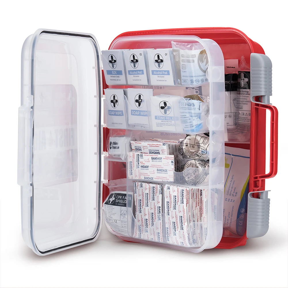 Rhino Rescue 350 Pieces OSHA First Aid Kit for Home Office