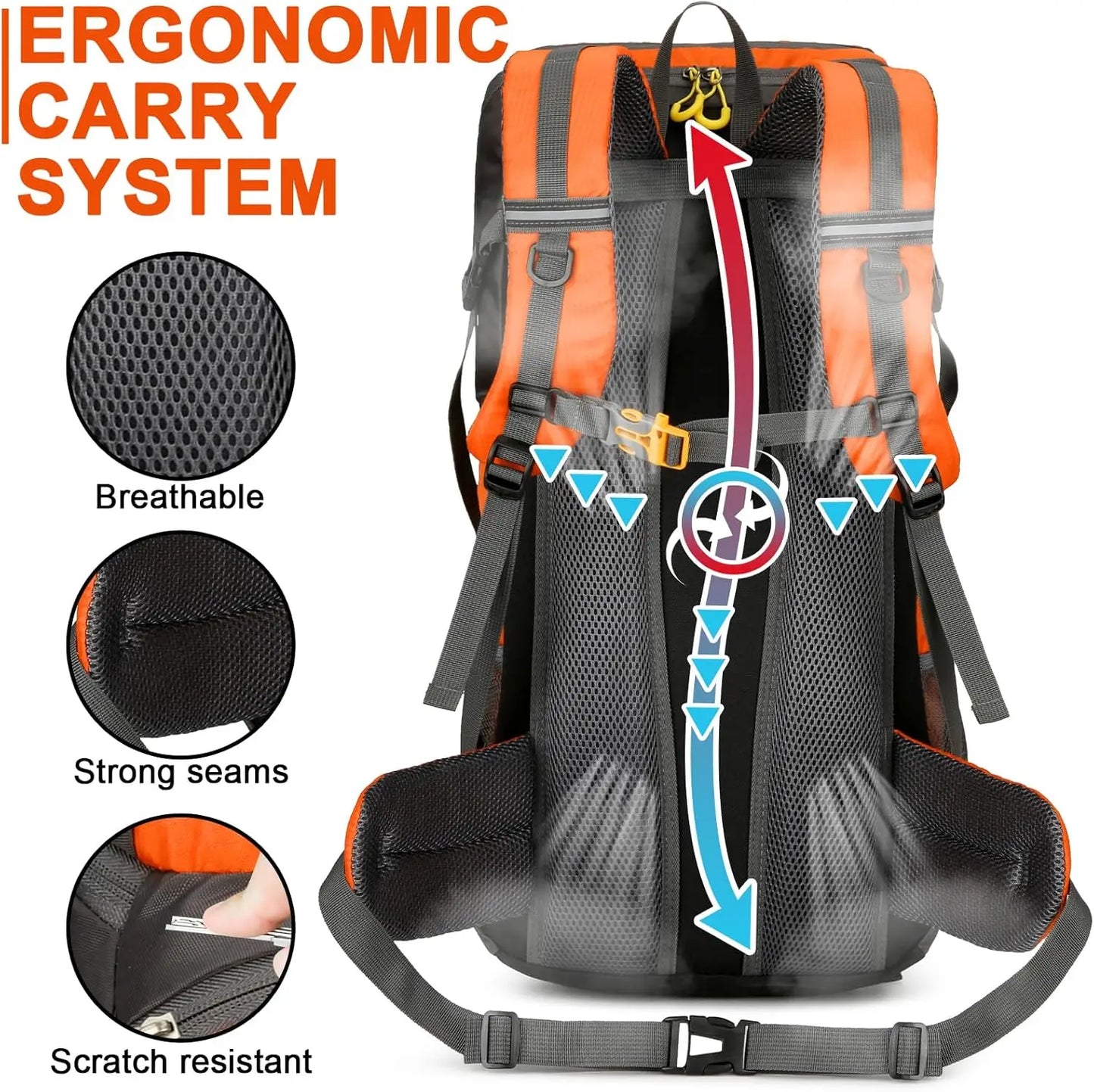 Hiking Backpack Waterproof 50L Lightweight Travel Backpack