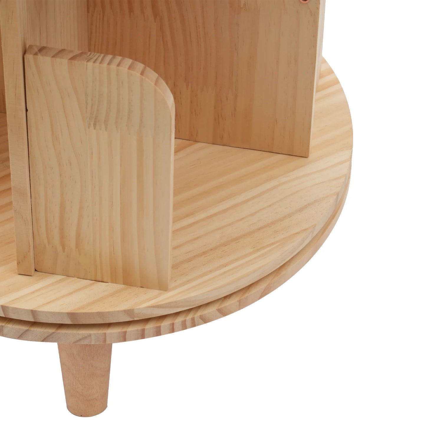 6-Tier 360 Rotating Bookshelf, Pine Wood and Beech, 50kg Capacity