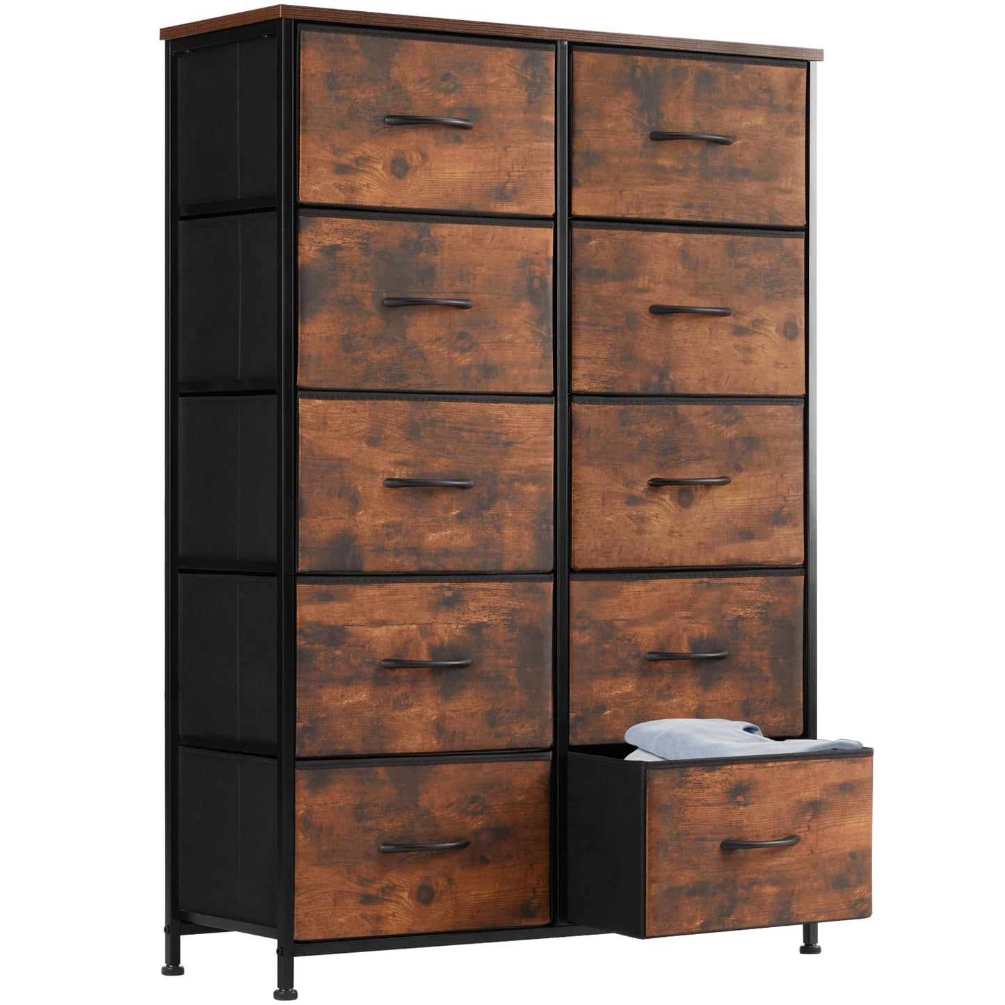 Metal Frame Dresser with Fabric Drawers