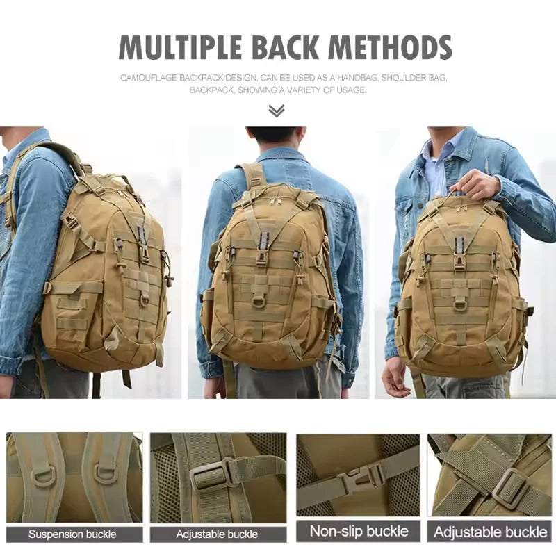 40L Camping Backpack Men's Bag Tactical Molle Rucksack Outdoor