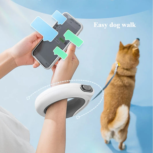 Automatic Pet Leash Retractable Adjustable Explosion-Proof Safety Lock Design for Large Dogs
