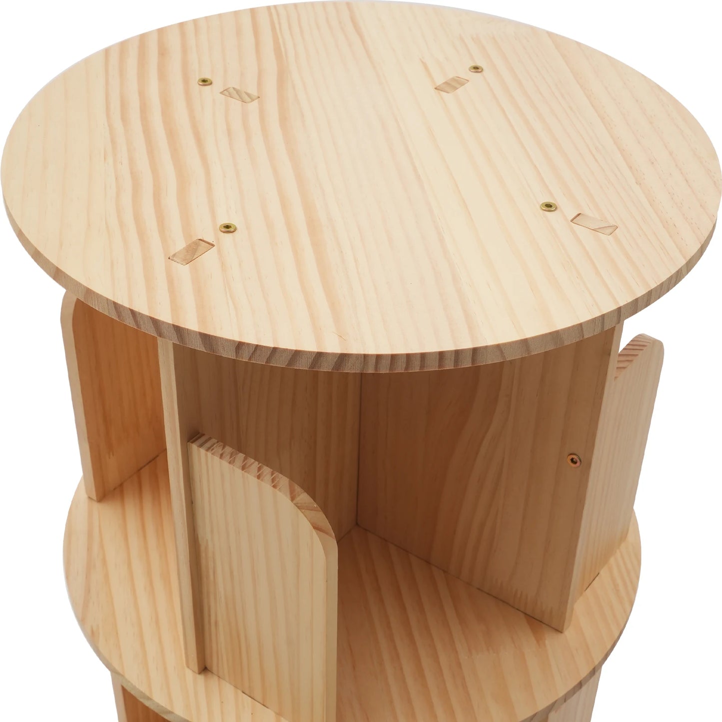 6-Tier 360 Rotating Bookshelf, Pine Wood and Beech, 50kg Capacity