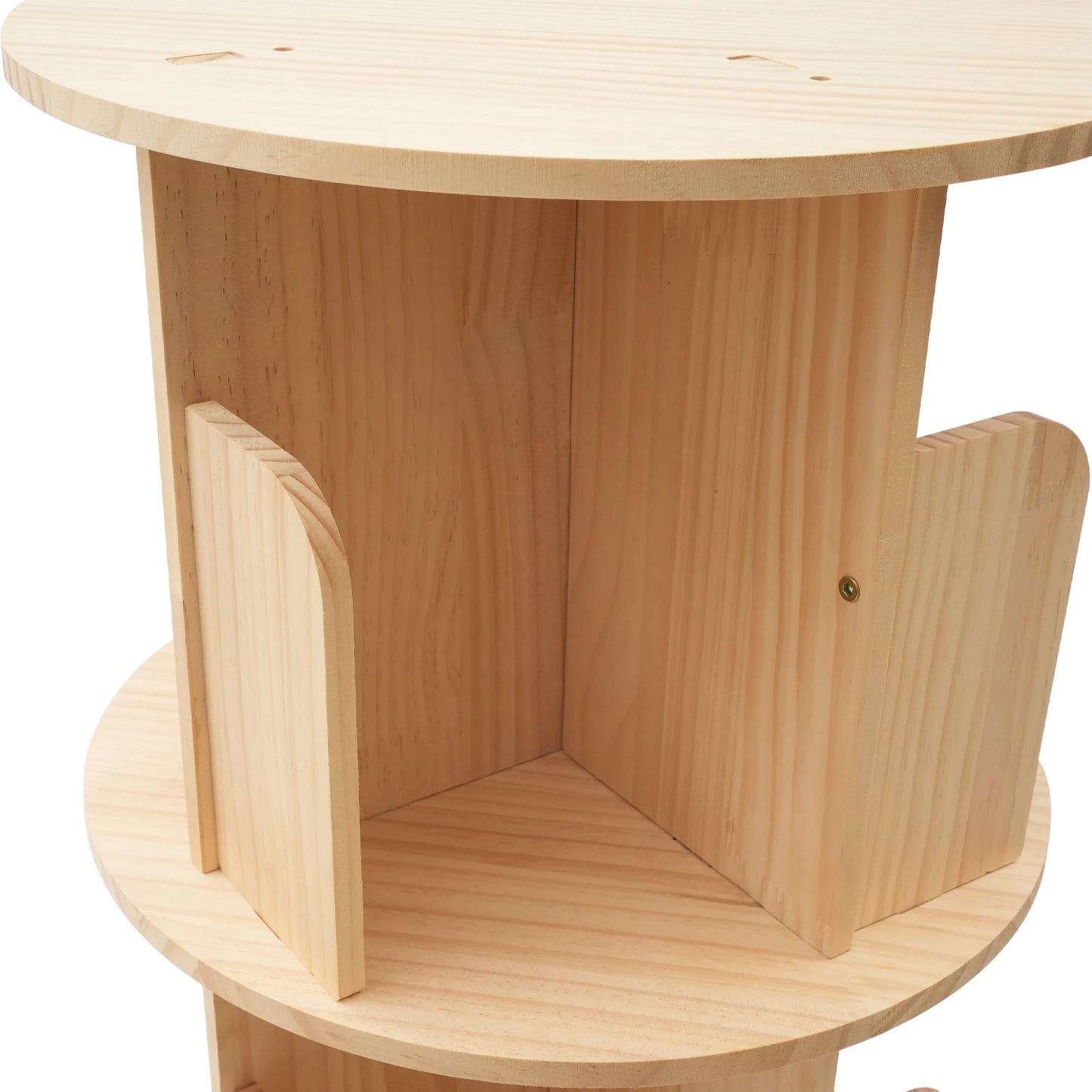 6-Tier 360 Rotating Bookshelf, Pine Wood and Beech, 50kg Capacity