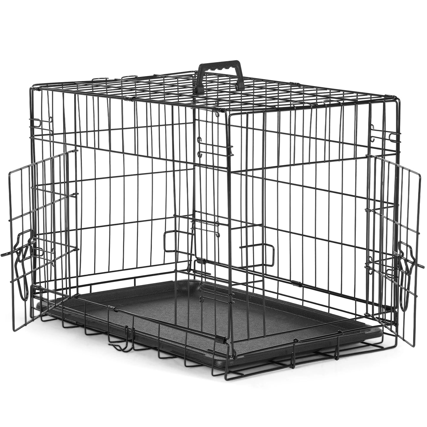JHK Double Door Folding Metal Wire Dog Cage Extra Large Kennel