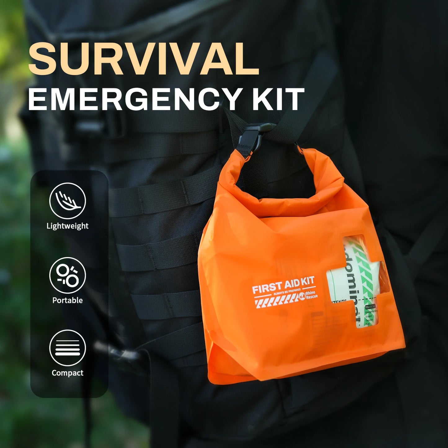 Waterproof First Aid Kit, Lightweight Emergency Survival Supplies