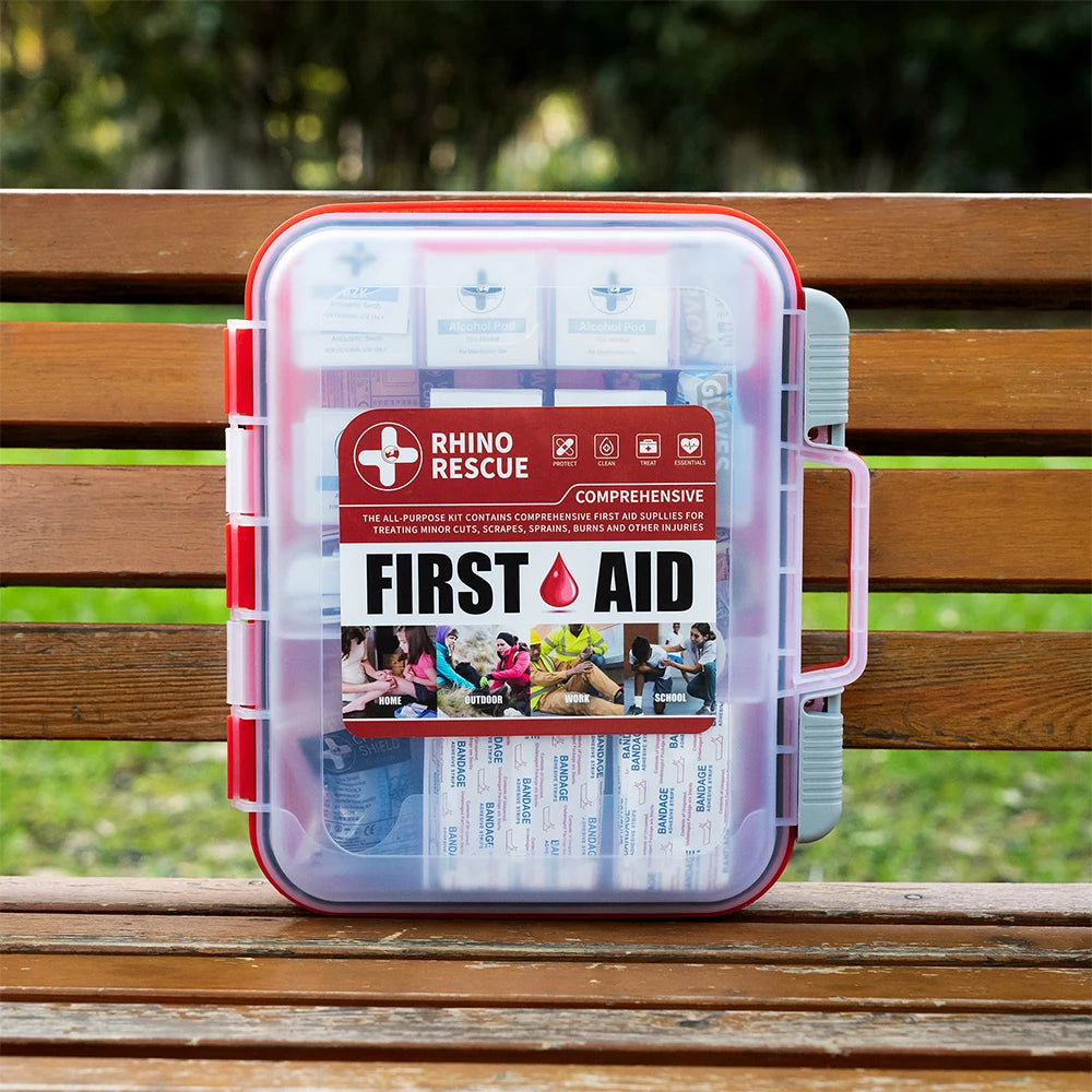 Rhino Rescue 350 Pieces OSHA First Aid Kit for Home Office