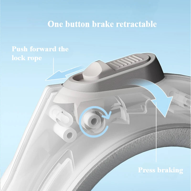 Automatic Pet Leash Retractable Adjustable Explosion-Proof Safety Lock Design for Large Dogs