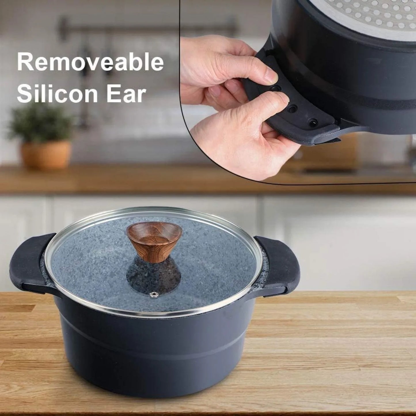 Cast Aluminum Pots and Pans Set Non Stick 12Pcs Induction Cookware Set