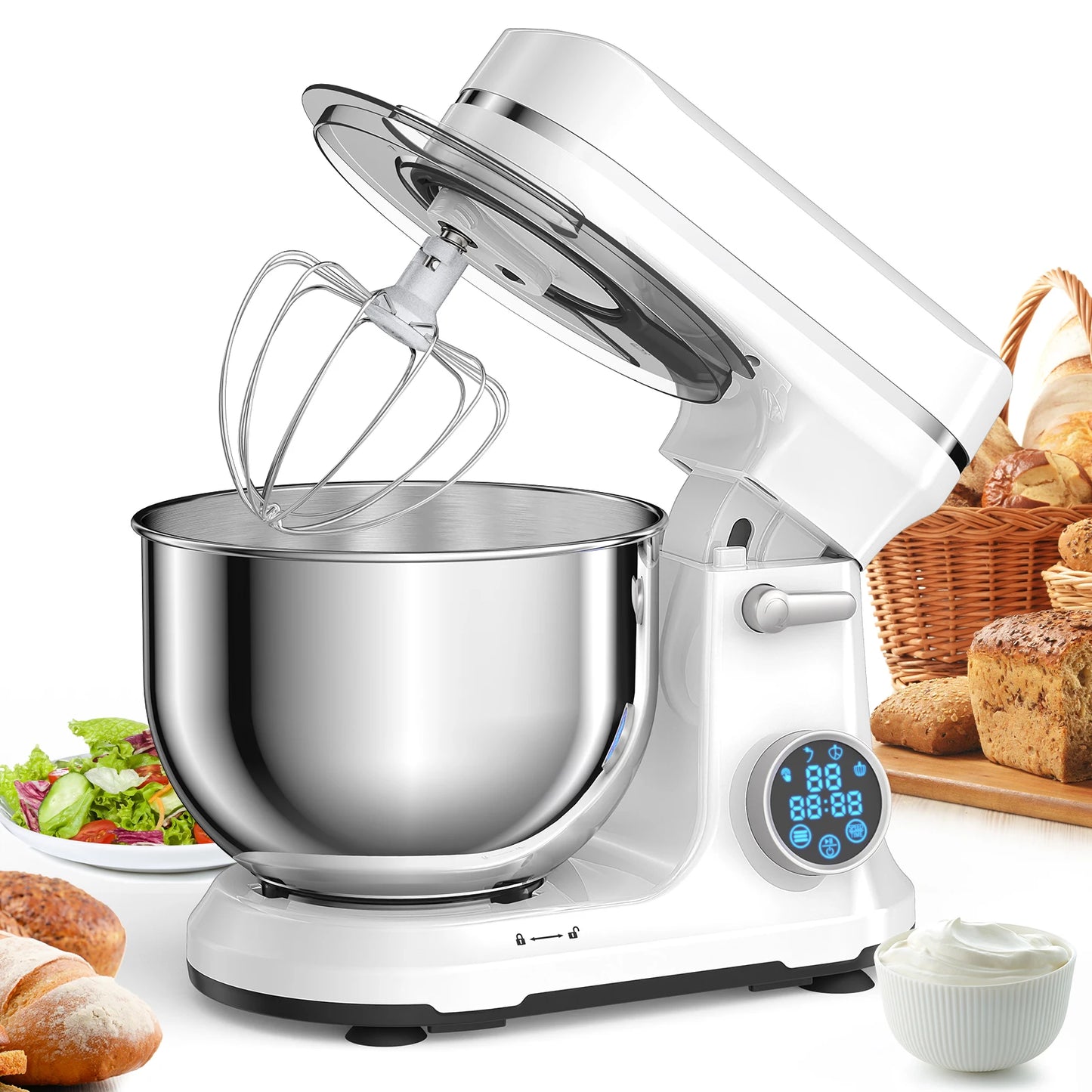 BioloMix Kitchen Food Stand Mixer 1200W with OLED Screen
