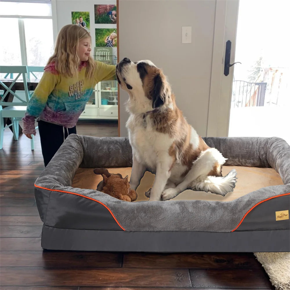 Jumbo Large Orthopedic Dog Bed Memory Foam Pet Sofa Couch