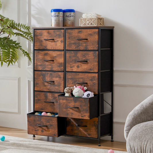 Metal Frame Dresser with Fabric Drawers