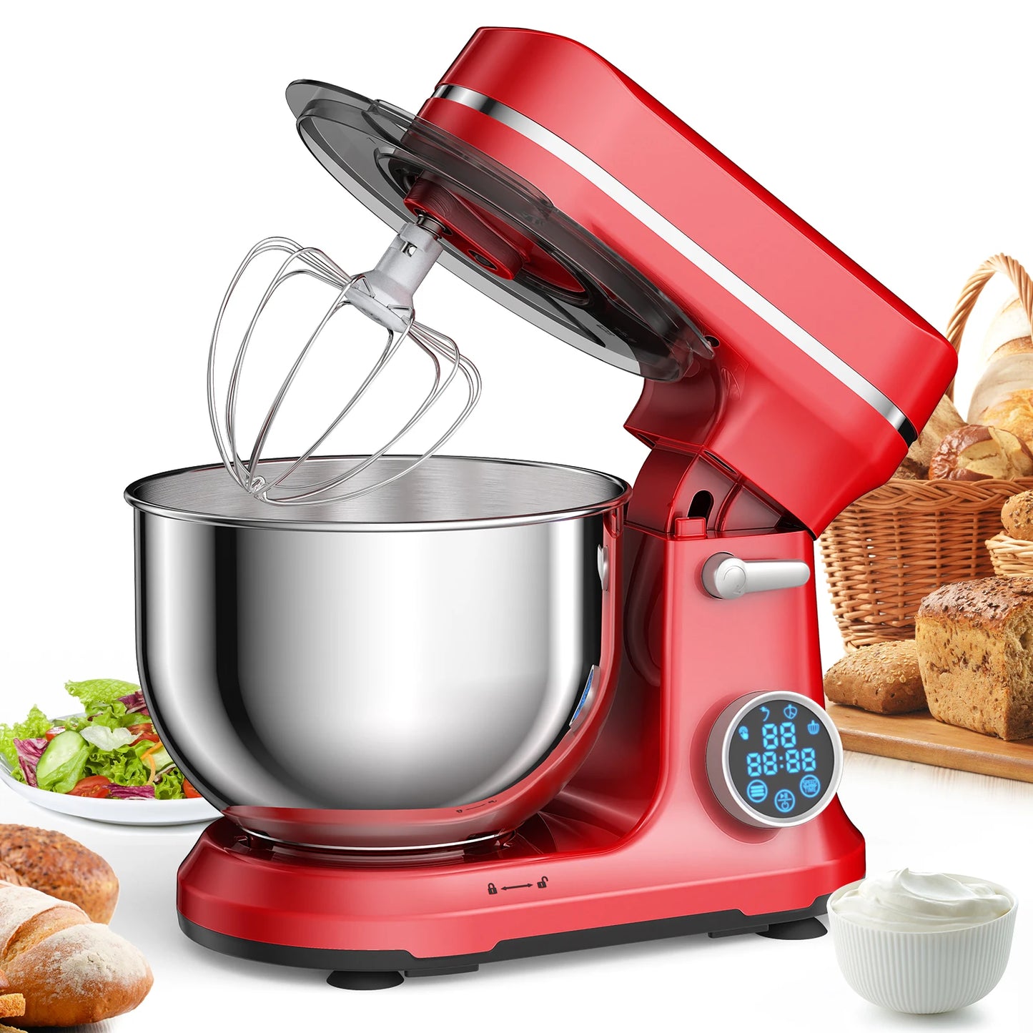 BioloMix Kitchen Food Stand Mixer 1200W with OLED Screen