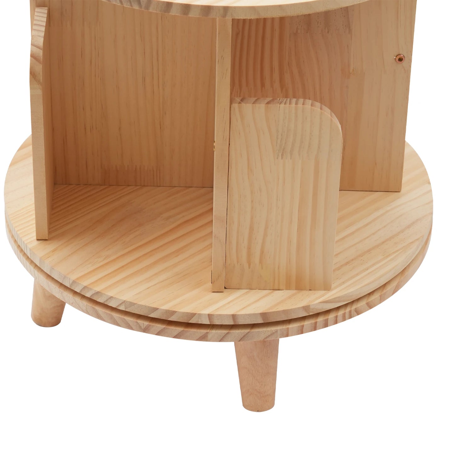 6-Tier 360 Rotating Bookshelf, Pine Wood and Beech, 50kg Capacity