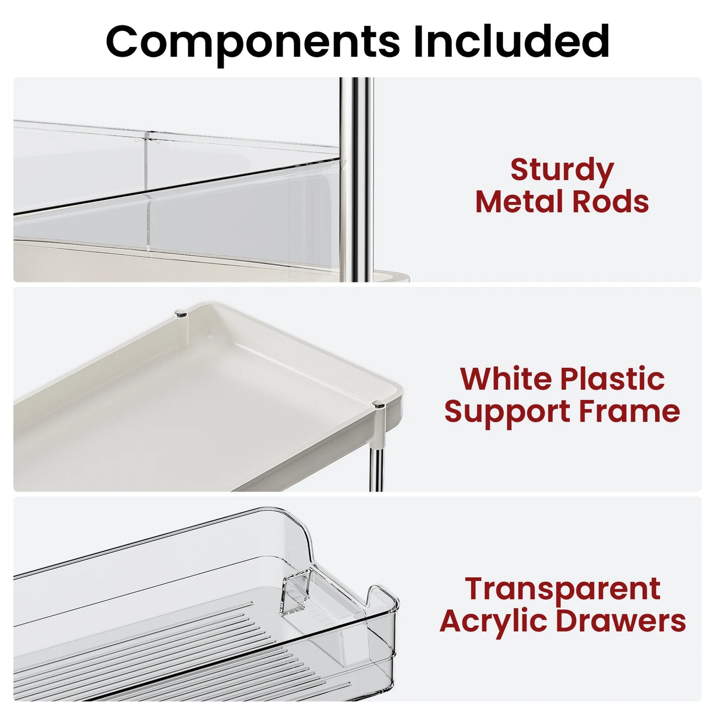 2pcs 2-Layer Transparent Multifunctional Storage Box Shelves