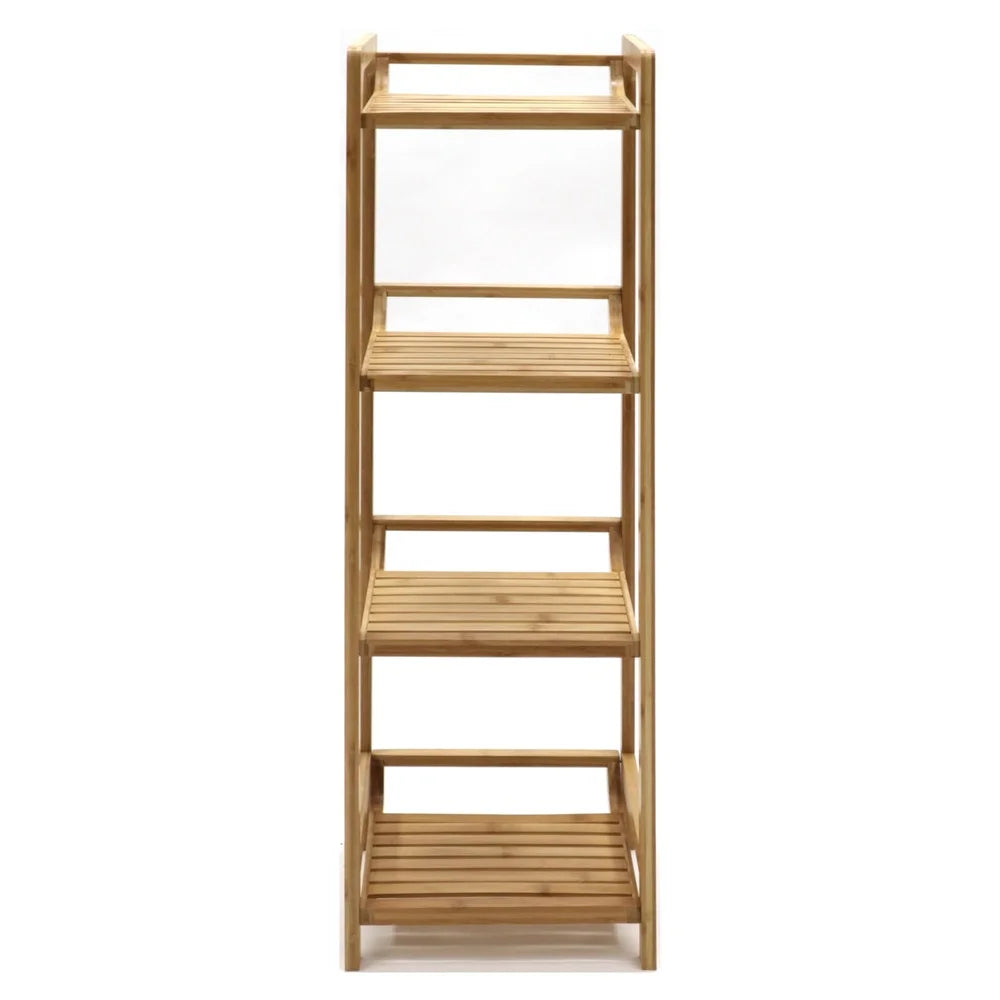 Sustainable Bamboo 4 Tier Open Shelf Freestanding Storage Unit