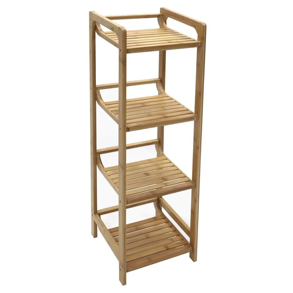 Sustainable Bamboo 4 Tier Open Shelf Freestanding Storage Unit