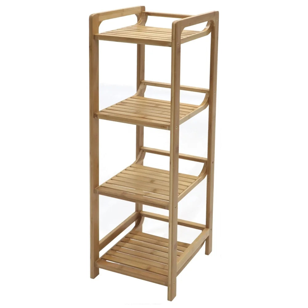 Sustainable Bamboo 4 Tier Open Shelf Freestanding Storage Unit