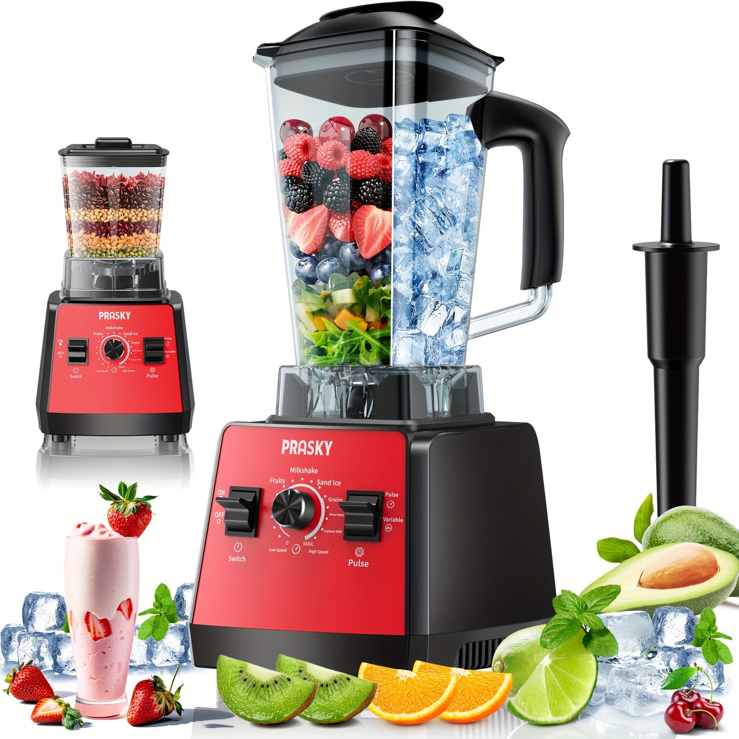 Professional Blender Smoothies Blender Max 2400W 68oz Combo