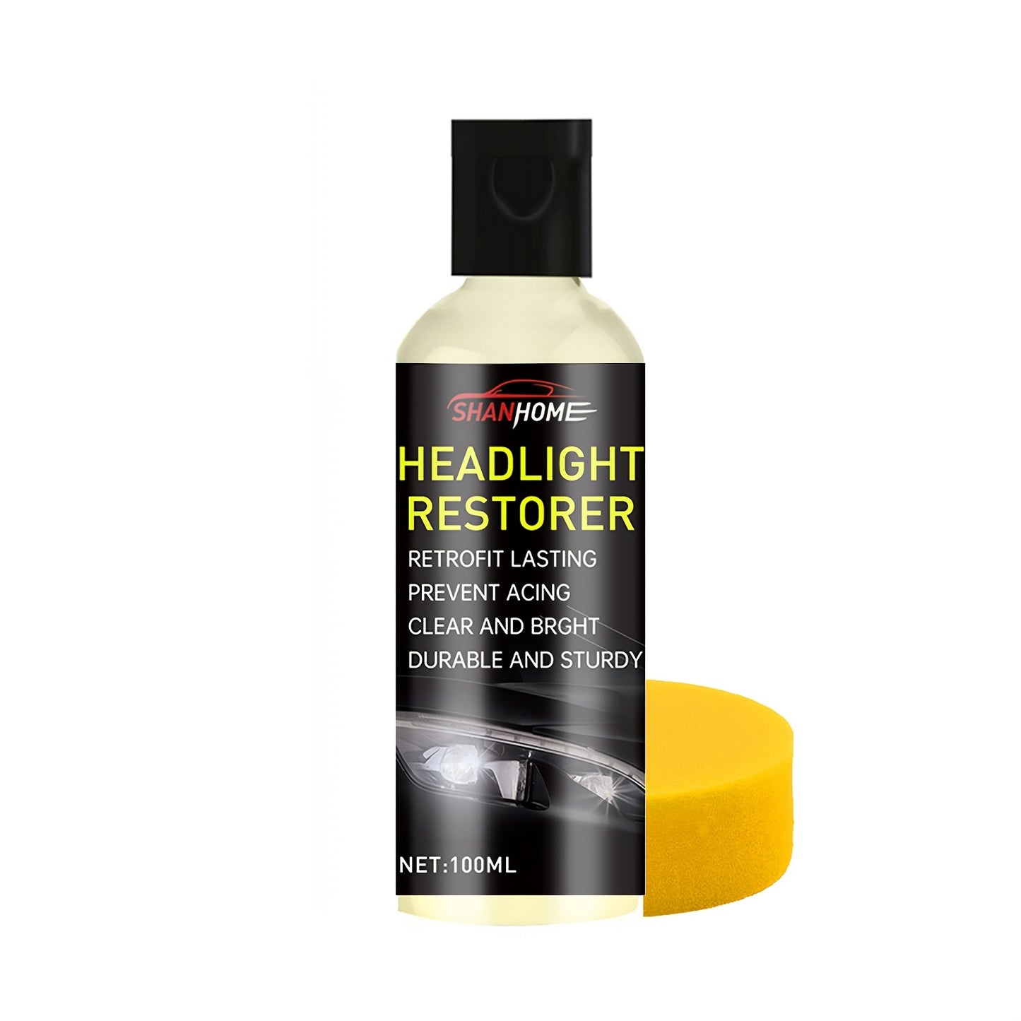 1 Bottle Car Headlight Restoration Polish for Clear Finish