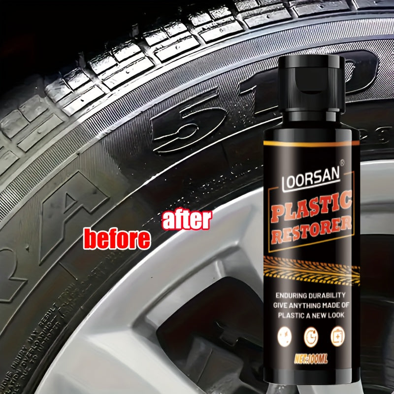 Car Interior Restoration Wax, 100ML - Deep Shine, Brightening & Long-Lasting Protection for Dashboard, Seats, Tires & Plastic Parts