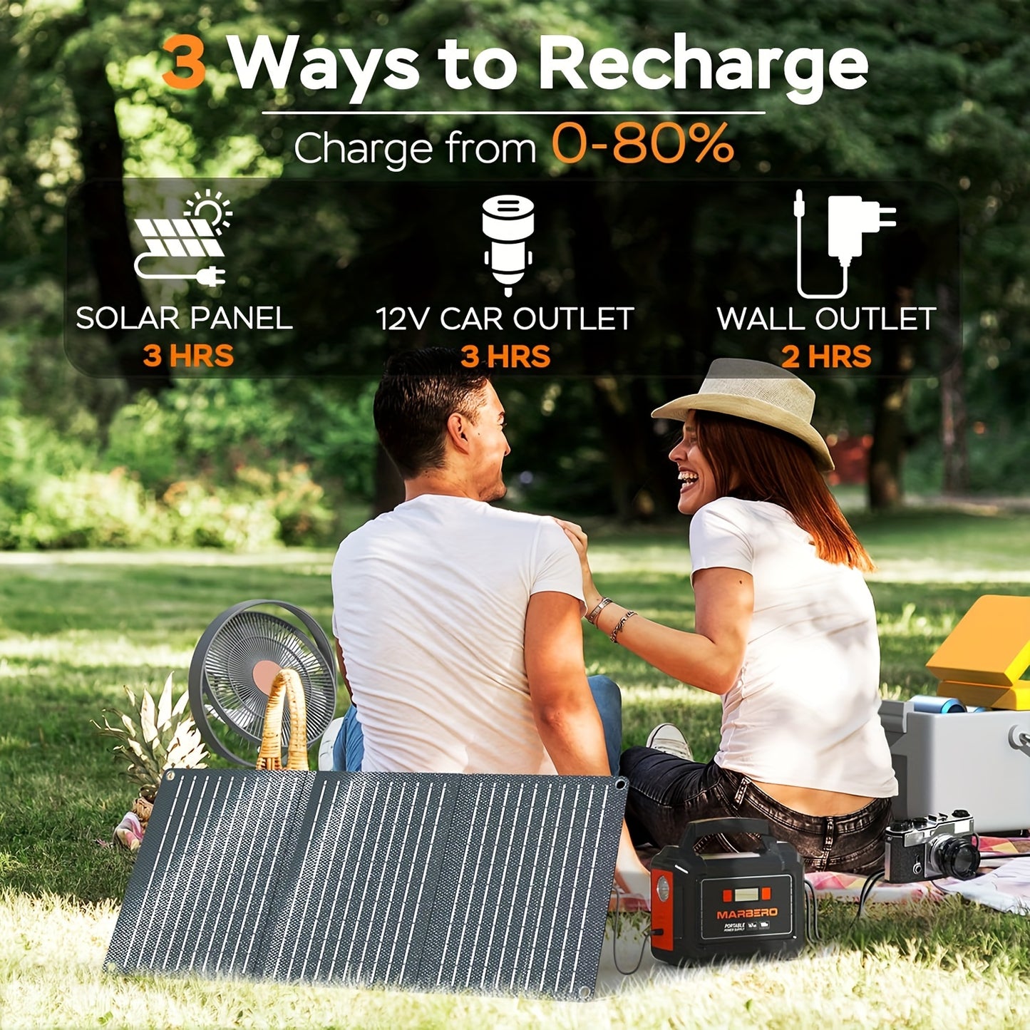 Portable Power Station 200W/300W Peak MARBERO Solar Generator