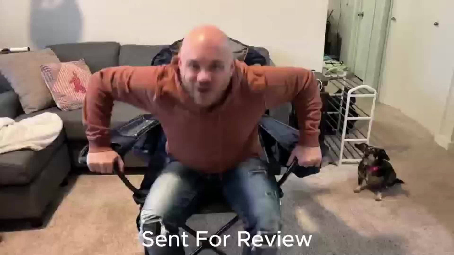 Tisetrail Oversized Folding Camping Chair with Cooler 500 lbs Support Black & Gray