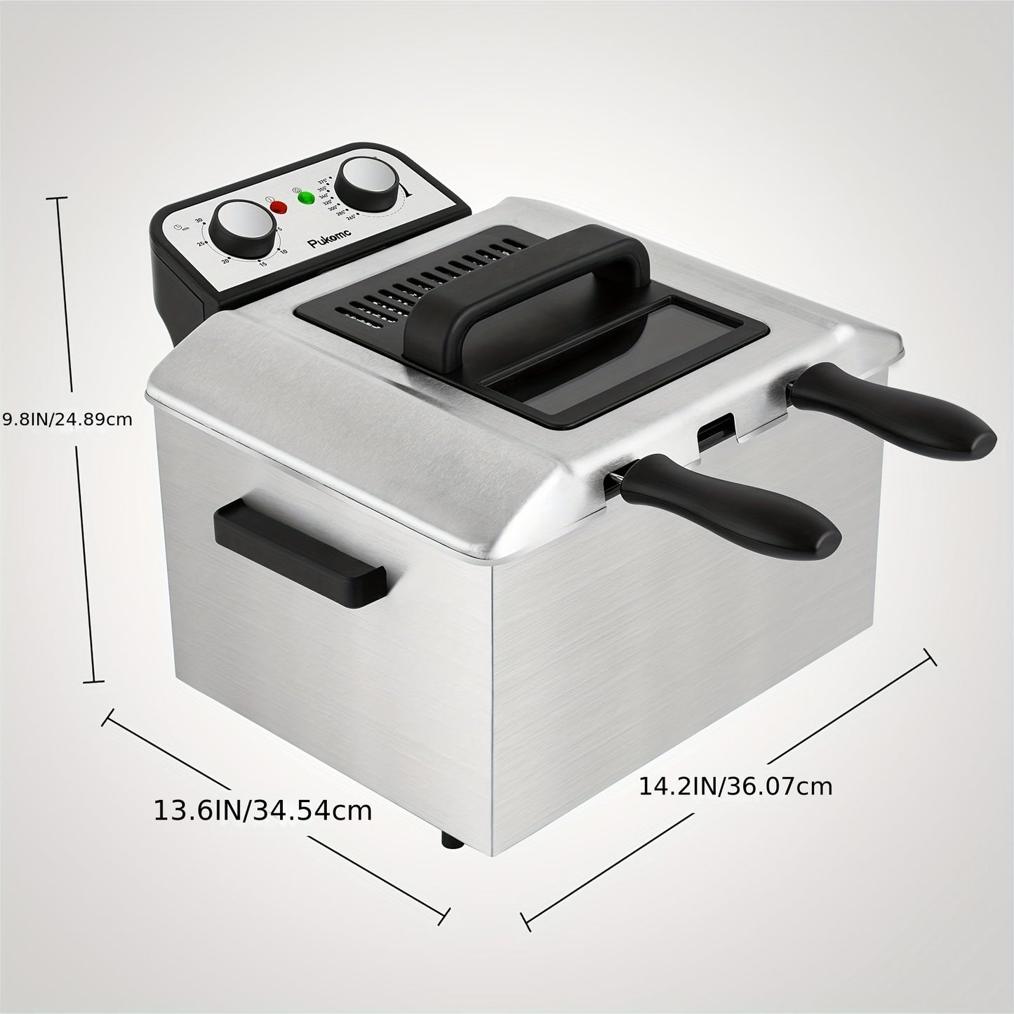 SUSTEAS 2.5L Non-Stick Easy-Clean Inner Pot Deep Fryer with Basket, 1500W Electric, Temperature Control, Removable Lid, Ideal for Home Use