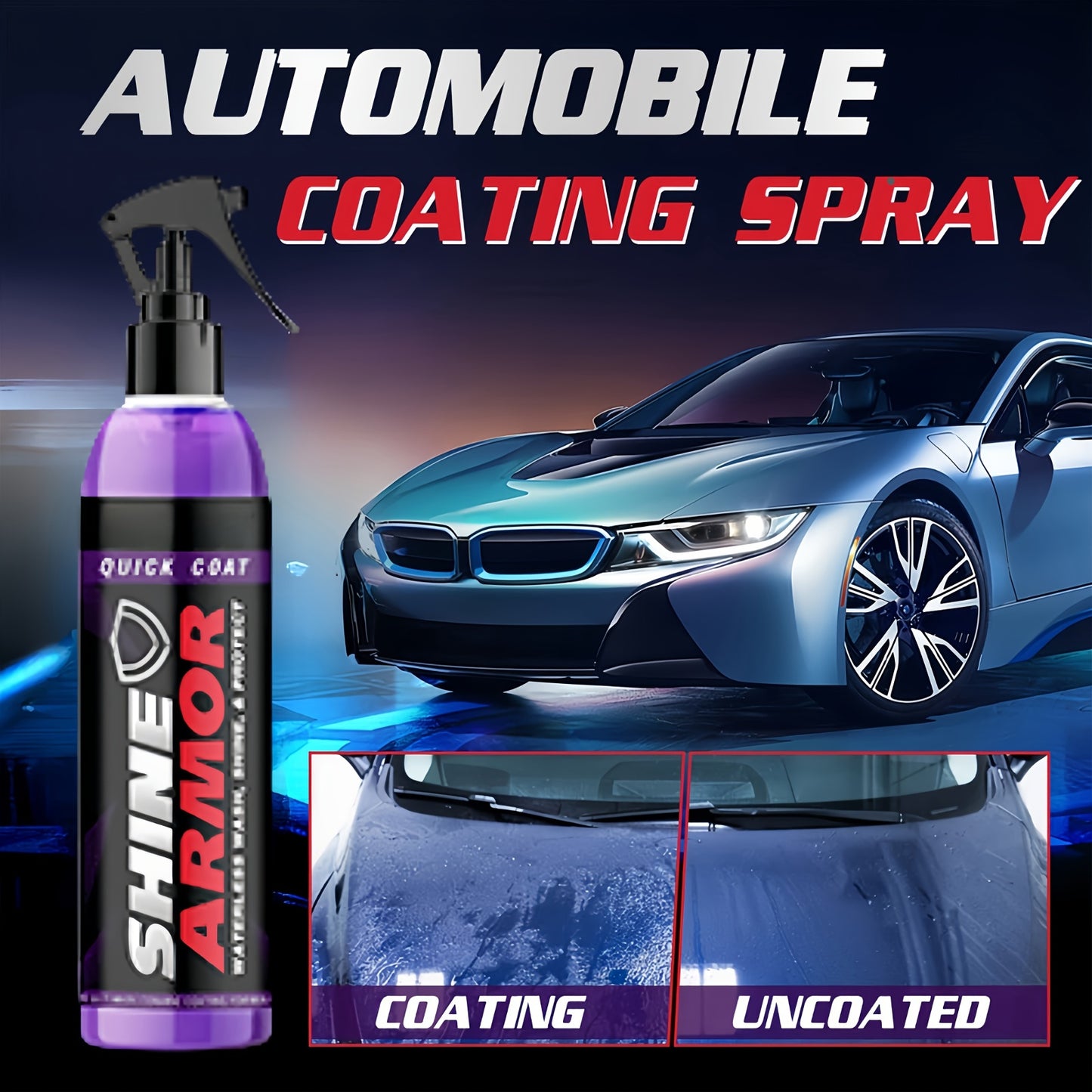 3-in-1 High Gloss Quick Dry Ceramic Car Paint Spray 3.38 F