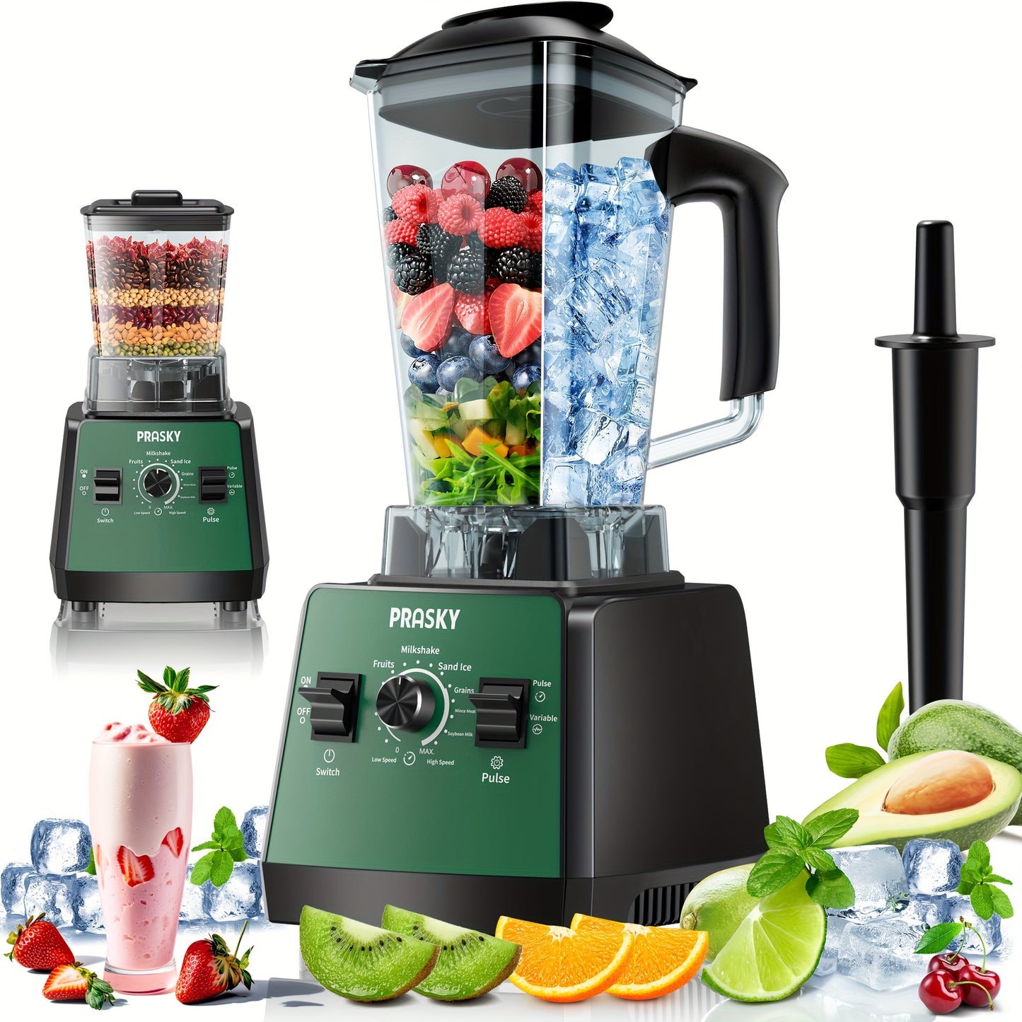 Professional Blender Smoothies Blender Max 2400W 68oz Combo